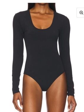 Splits59 scoop neck bodysuit black